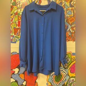 Blue Investment Button Down Shirt XL